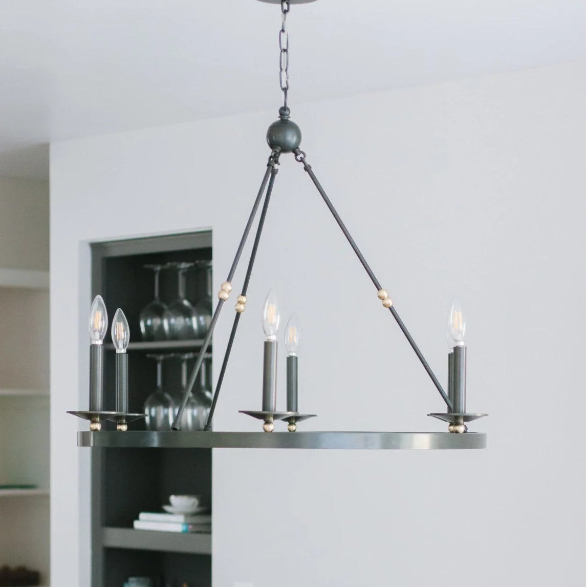 Allendale Chanderlier Small in Polished Nickel