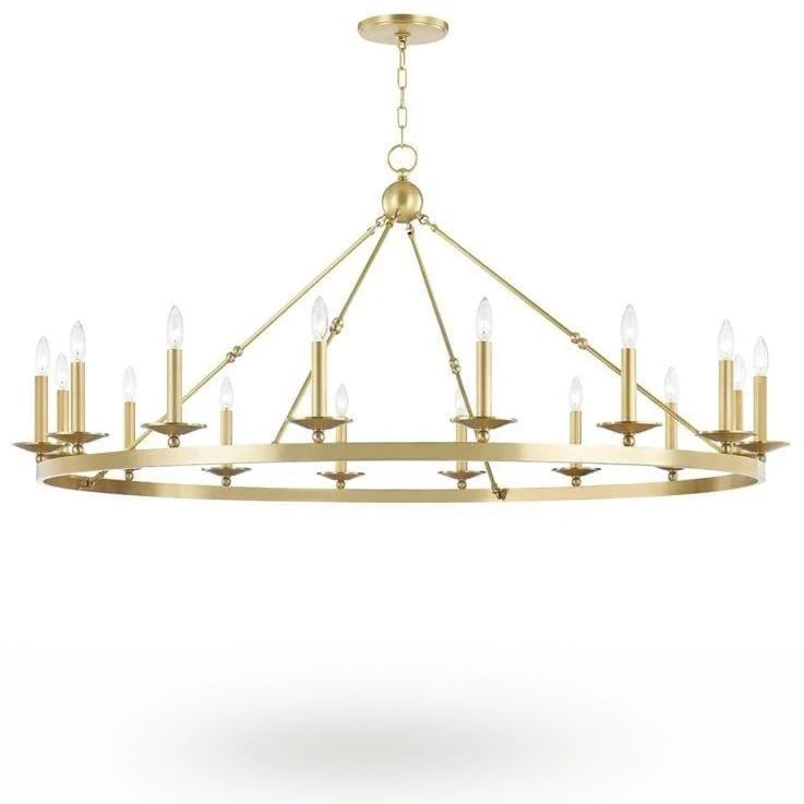 Allendale Chandelier Lare in Aged Brass