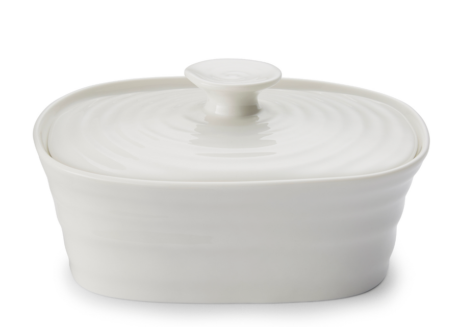 White Covered Butter Dish