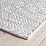Herringbone Pearl Grey/White Handwoven Indoor/Outdoor Rug