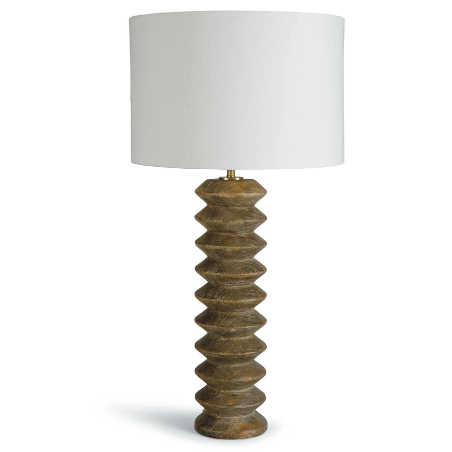 Accordion Table Lamp in Natural Birch Wood