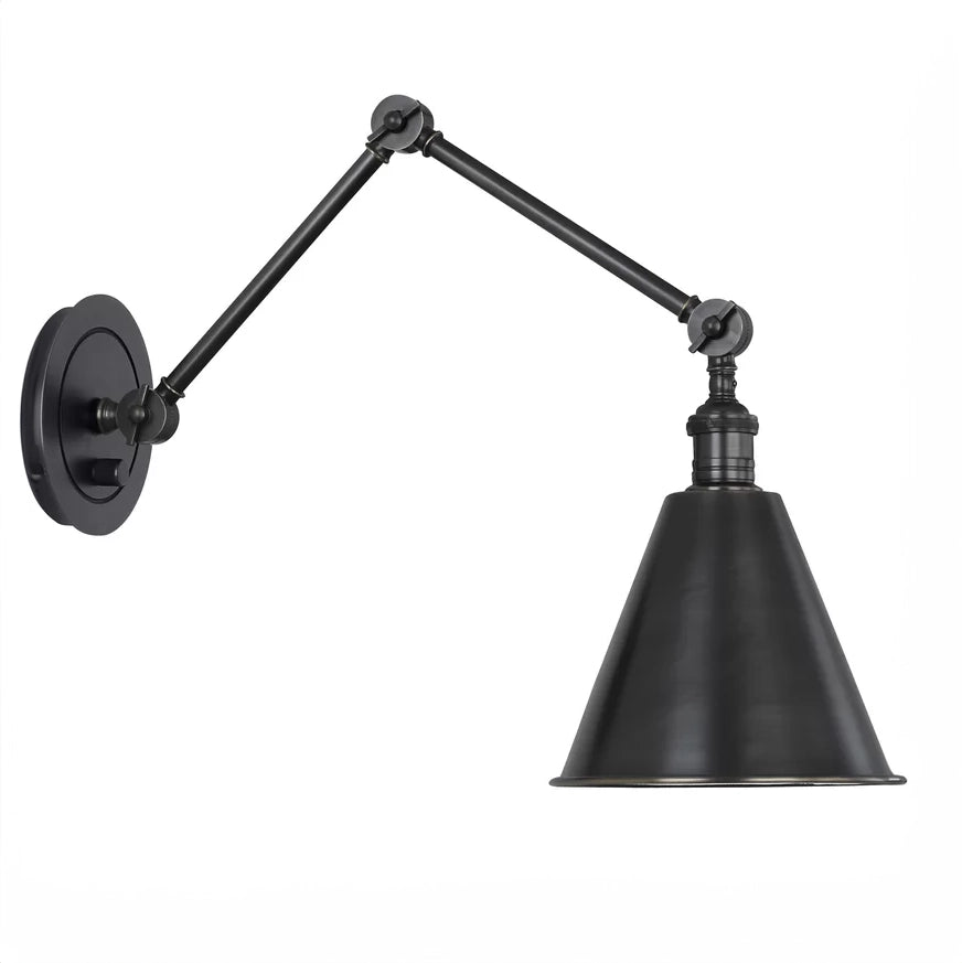 Alloy Swing Arm Lighting Sconce in Deep Patina Bronze