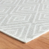 Diamond Platinum/White Machine Washable Rug